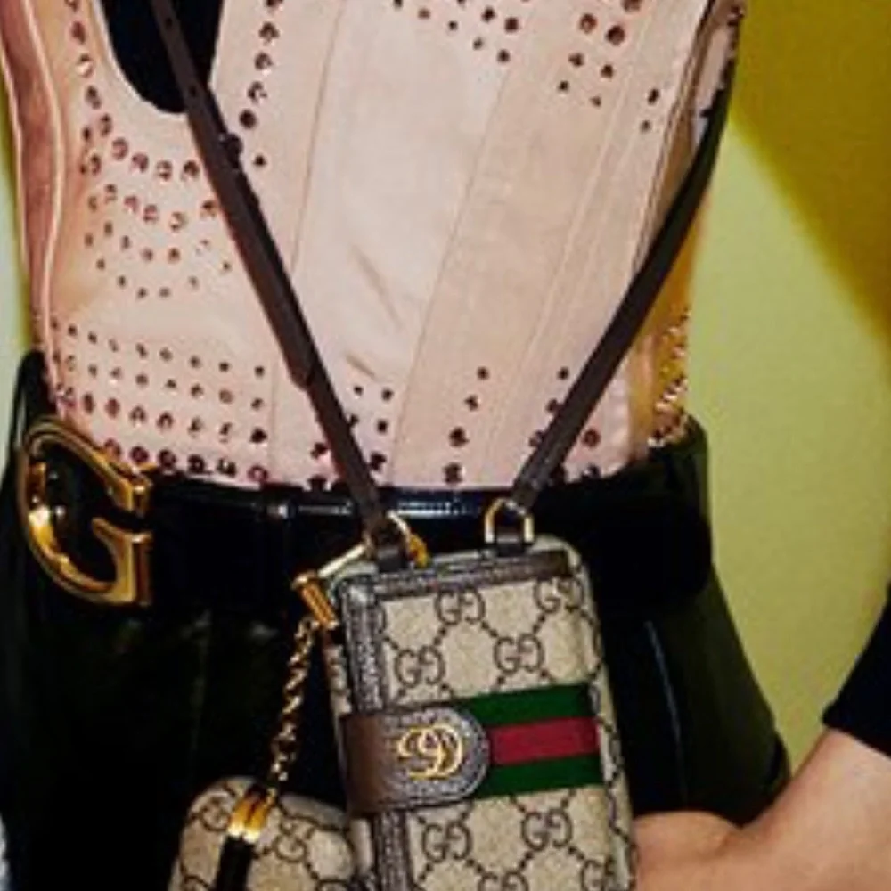 GUCCI UNISEX IPHONE 12 PRO MAX OPHIDIA WALLET CASE ON A LEATHER STRAP - Picture 11 of 16